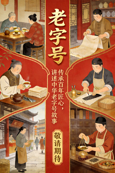 《老字号》剧集海报，讲述中华老字号故事