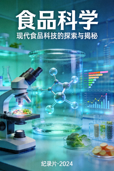 《食品科学》纪录片海报，揭示现代食品科技